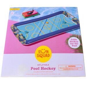 Sun Squad Inflatable Pool Hockey Game Set Indoor Outdoor Water Toy Ages 5+ Blue
